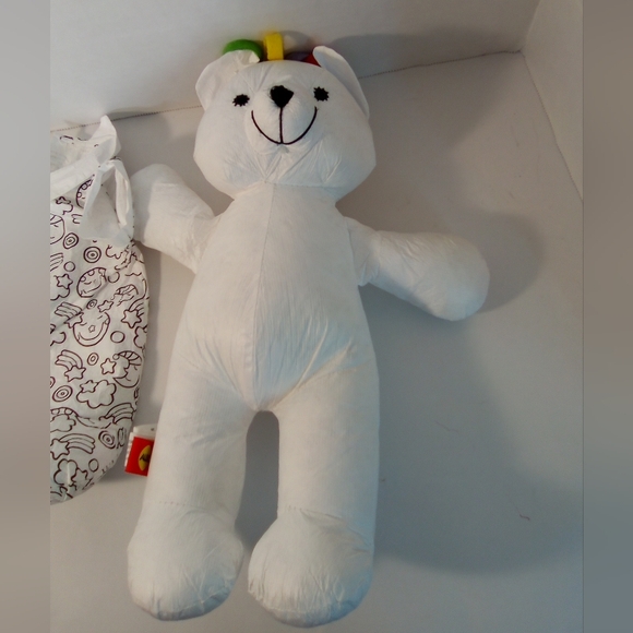 Rare HTF Alex Toys Color and Cuddles Bear Washable Stuffed Animal Plush - Picture 7 of 13